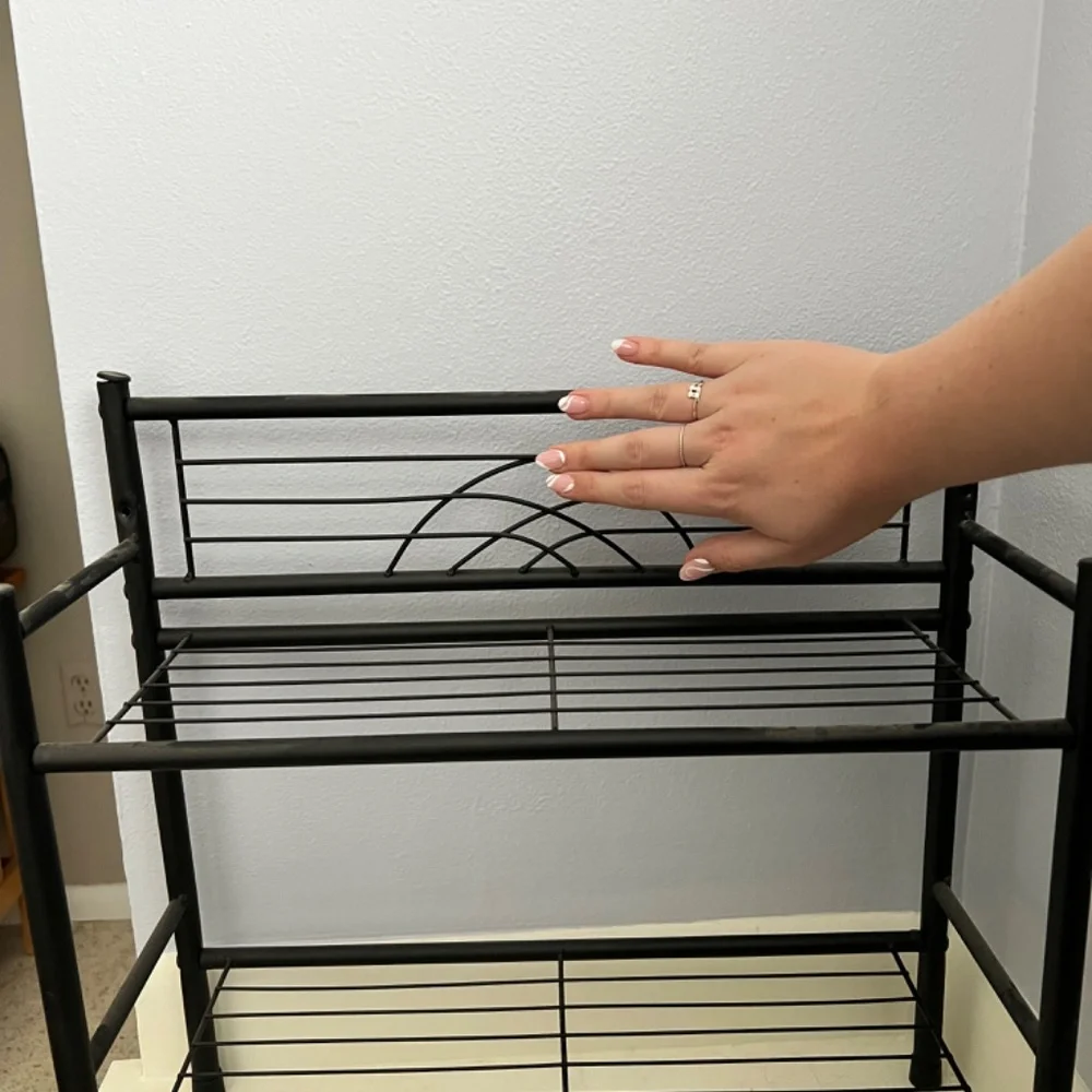 Black bathroom shelving